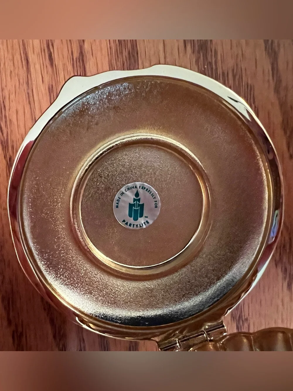 Partylite Gold Swirl Compact Tealight Travel Holder